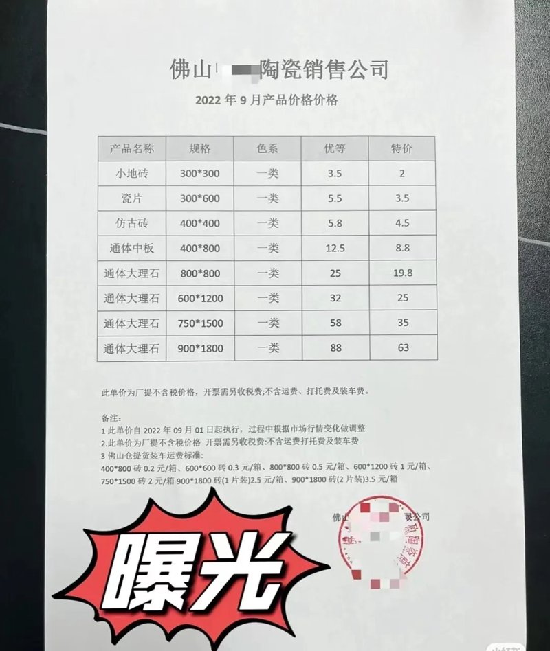 瓷砖价格